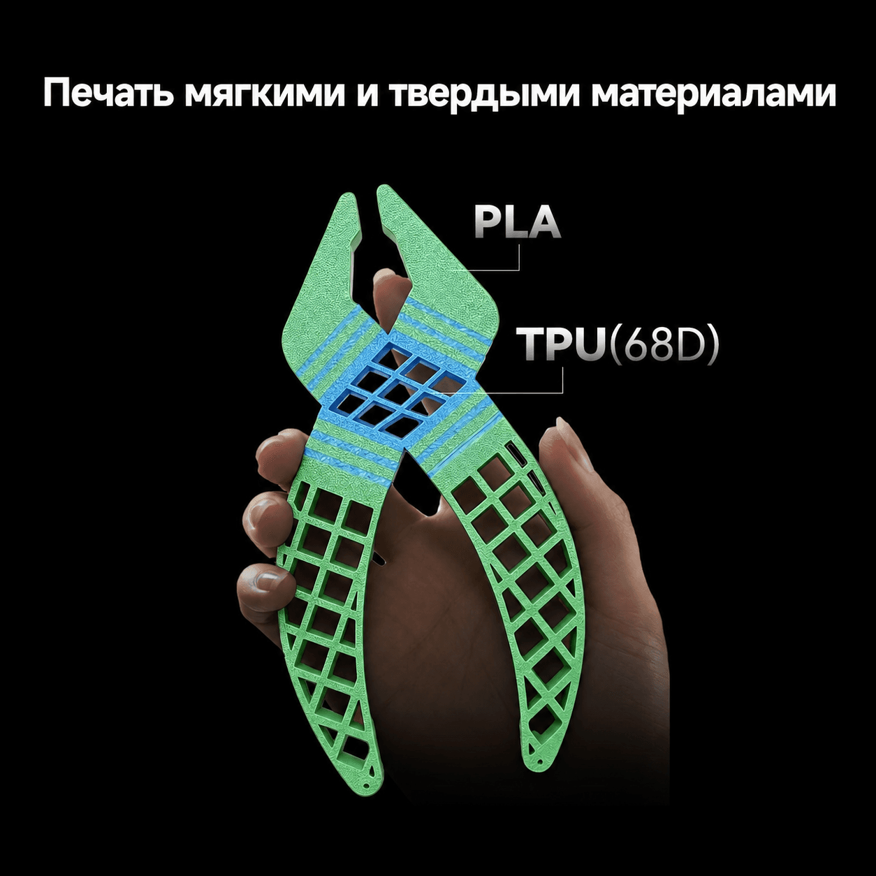 Anycubic Kobra X: печать PLA, PETG, TPU, PVA, PLA-CF, PETG-CF и ASA