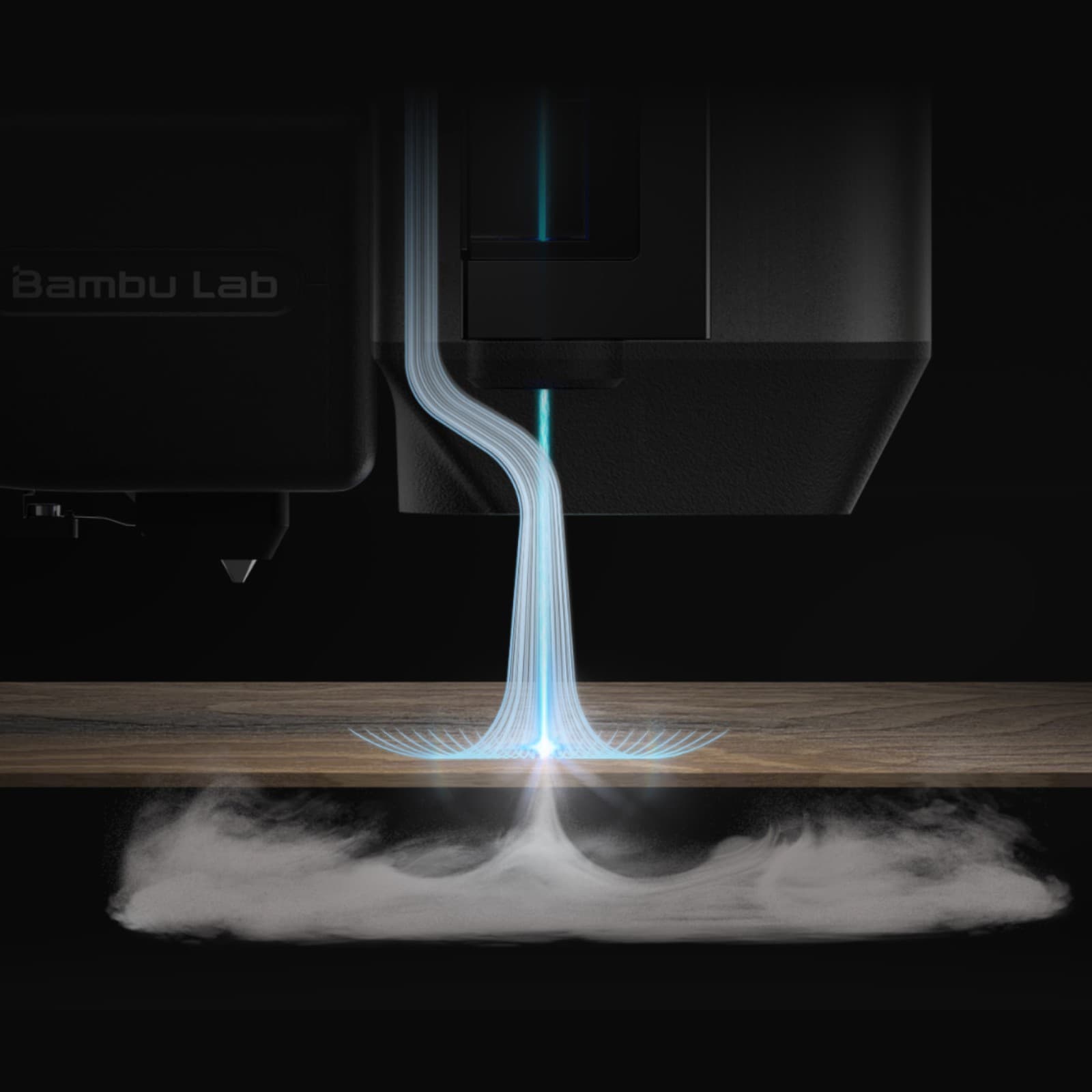 Bambu Lab H2D - лазерная гравировка с обдувом зоны реза