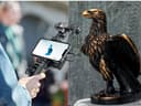 Сканирование скульптуры на улице сканером CR-Scan Ferret Pro со смартфоном