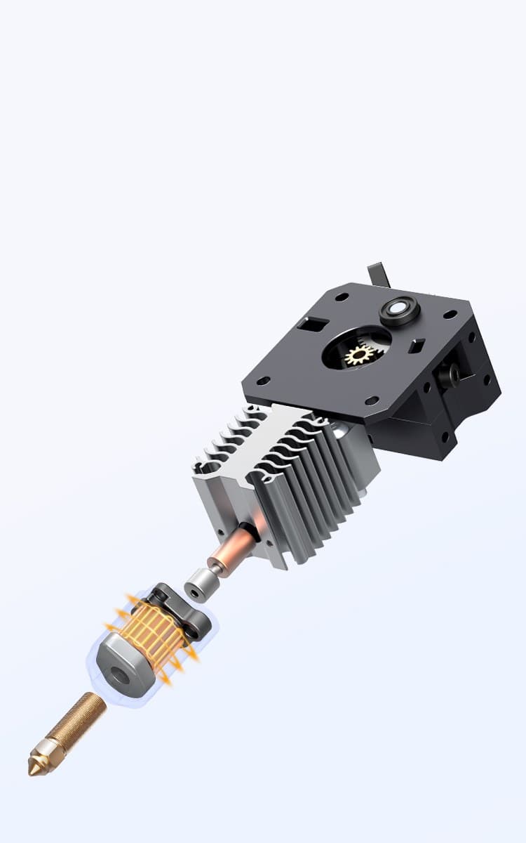 Экструдер Sprite и хотэнд Creality Ender-3 V3 KE с керамическим нагревателем в разборе