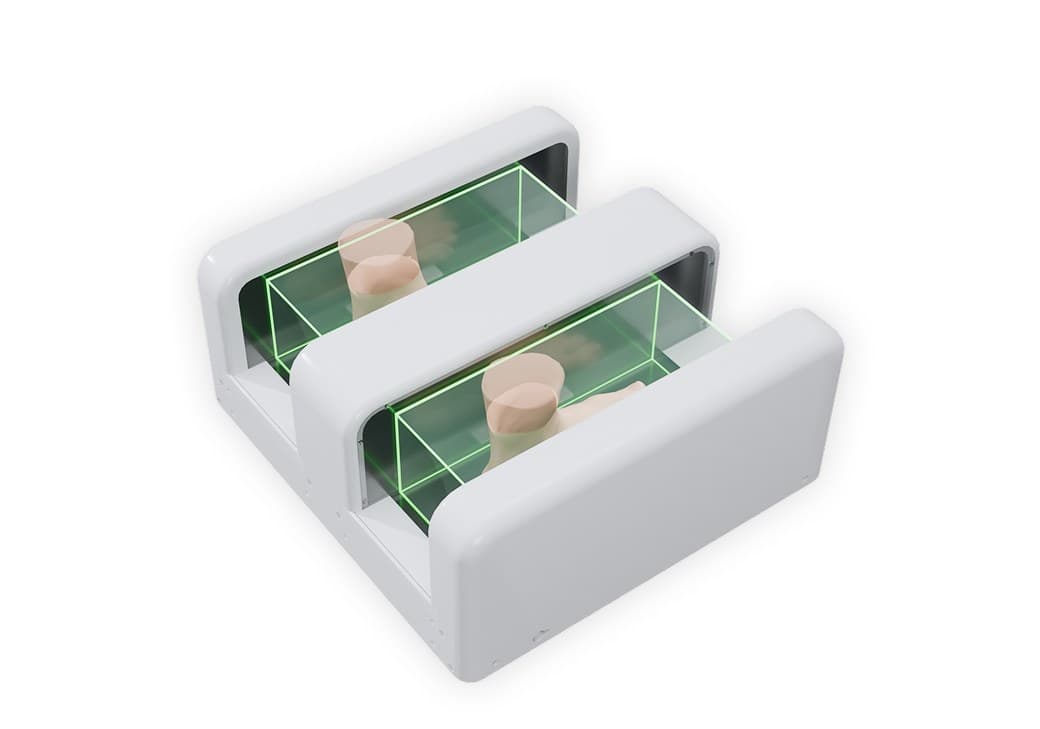Сканирование двух стоп под нагрузкой на ScanPod3D XPOD-SS2