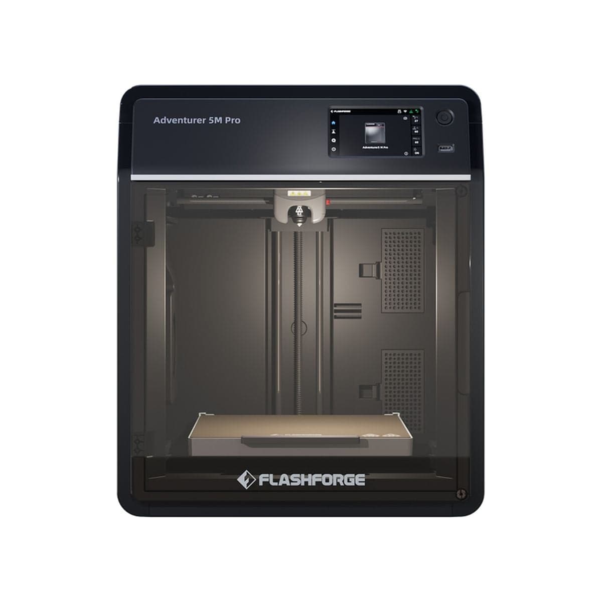 FlashForge Adventurer 5M Pro — вид спереди, закрытый корпус с дверцей