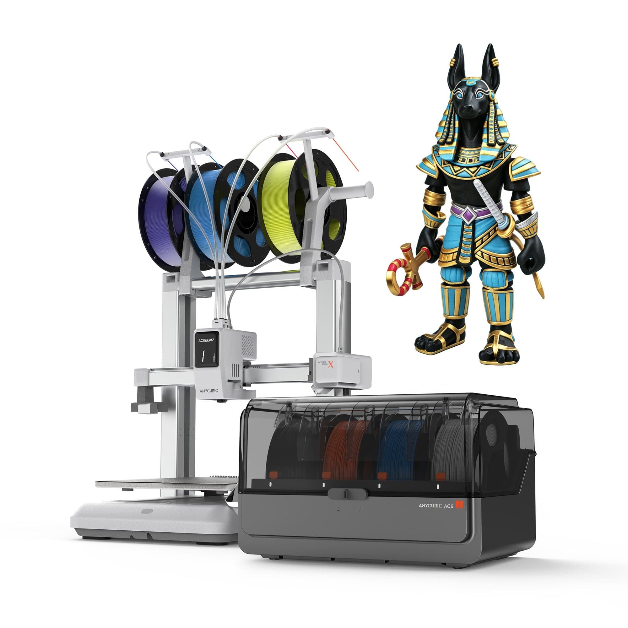 Anycubic Kobra X Combo: принтер, ACE 2 Pro и многоцветная фигурка
