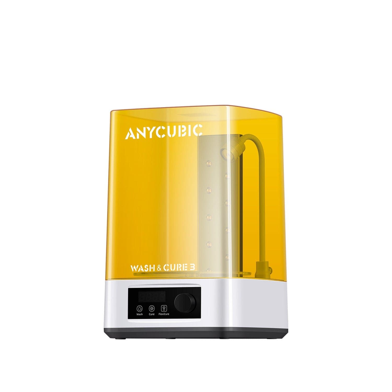 Anycubic Wash & Cure 3: желтый УФ-защитный колпак и панель управления