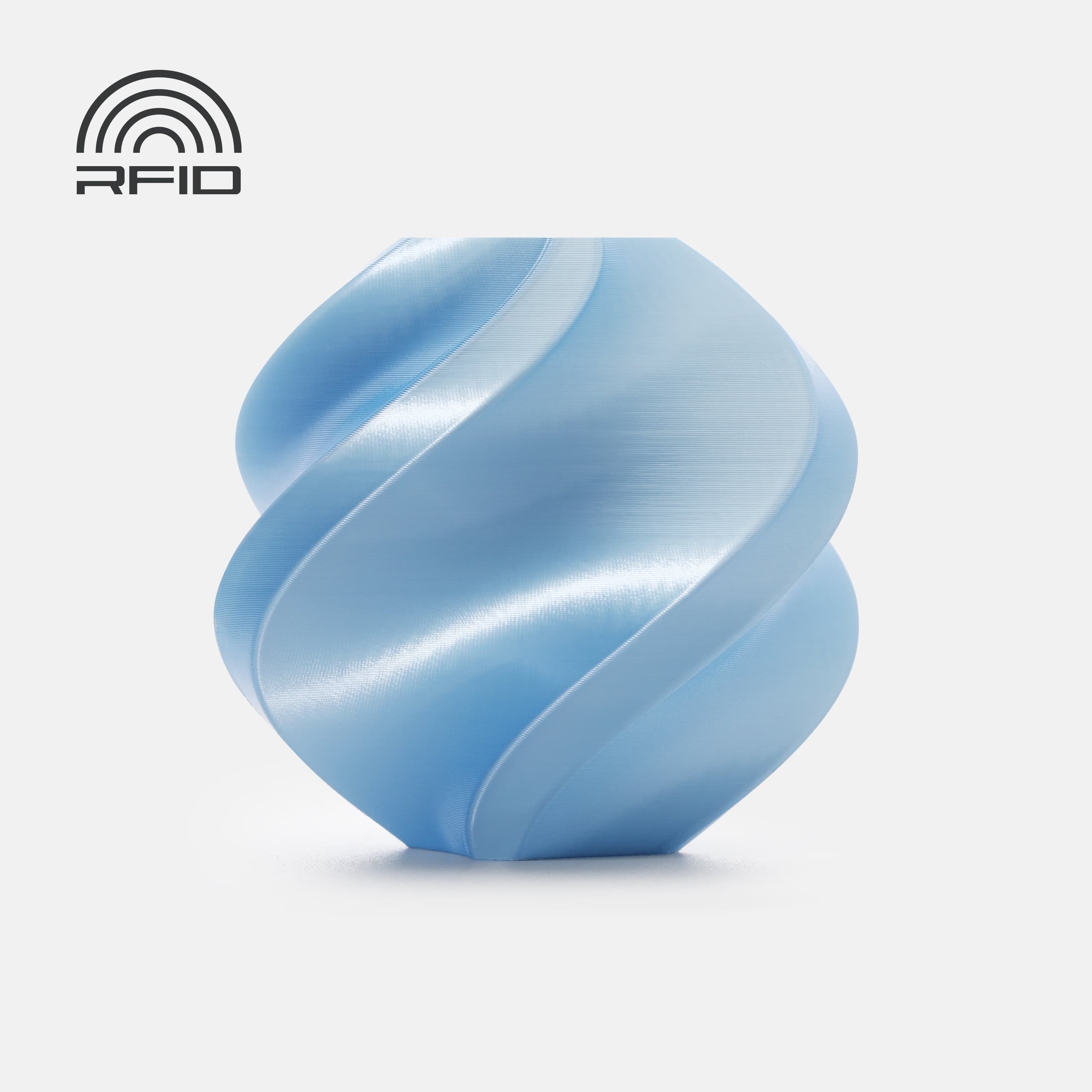 Официальный образец печати Bambu Lab PLA Silk+ - Baby Blue (13603)