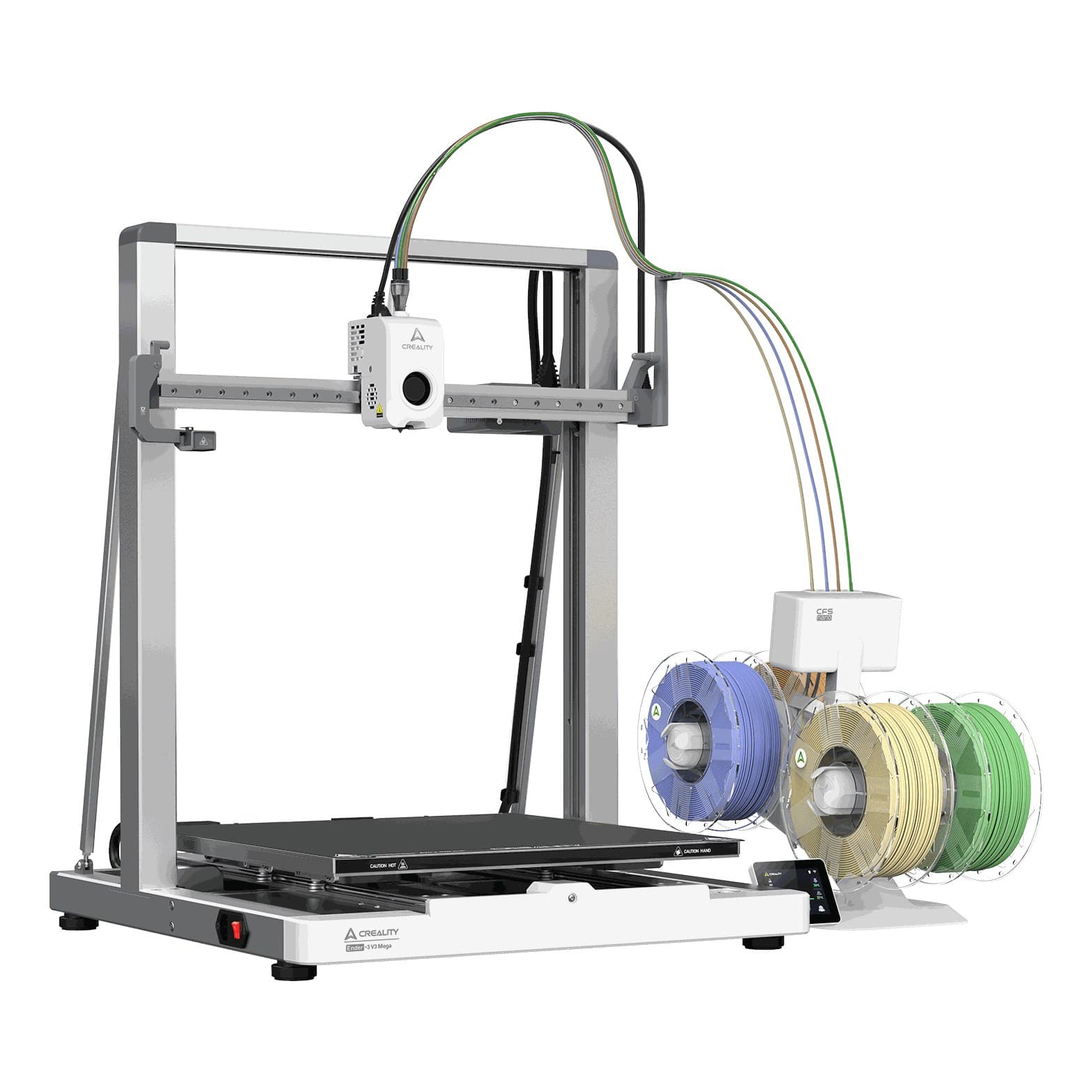 Ender-3 V3 Mega Combo в ракурсе: CFS nano справа от стола 420 × 420 мм