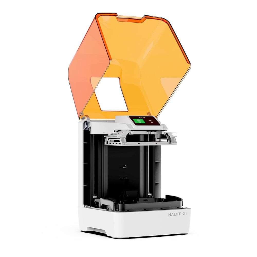 Creality HALOT-X1 с поднятой крышкой: рабочая зона и ванна